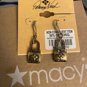 Gold Patricia Nash handbag earrings